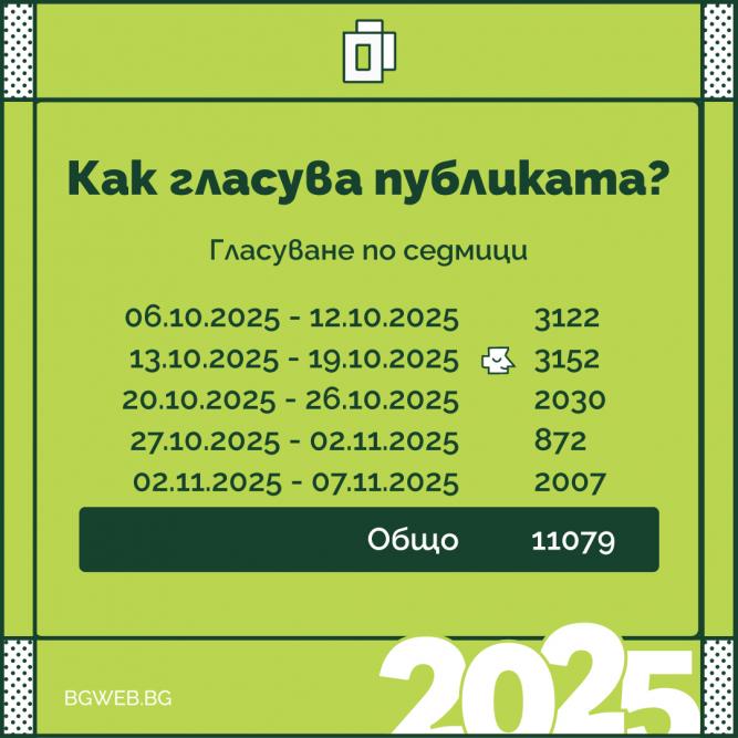 Динамиката на вота: Как гласува публиката в „Сайт на годината“ 2025?