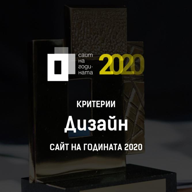 Критерии за оценка Сайт на годината 2020: Дизайн